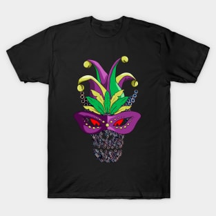 Creepy Mechanical Skull In Mask Carnival Party Mardi Gras T-Shirt